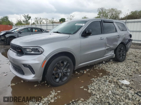 2021 Dodge Durango GT Plus with VIN 1C4RDJDG1MC611409, listed as a Copart auction lot 55362375 with 58,846 mi miles and Salvage title. Bid and sale history available at DreamBid. Image 1.
