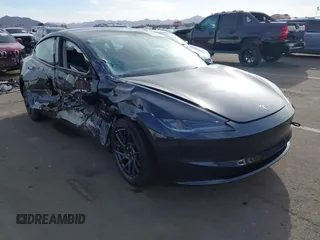 2025 Tesla Model 3 Long Range with VIN 5YJ3E1EA4SF914133, listed as a IAAI auction lot 41706994 with 1,932 mi miles. Bid and sale history available at carsss.com. Image 1.