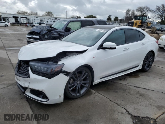 2019 Acura TLX w/A-Spec Pkg with VIN 19UUB1F62KA006023, listed as a Copart auction lot 48974335 with 65,111 mi miles and Salvage Title. Bid and sale history available at carsss.com. Image 1.