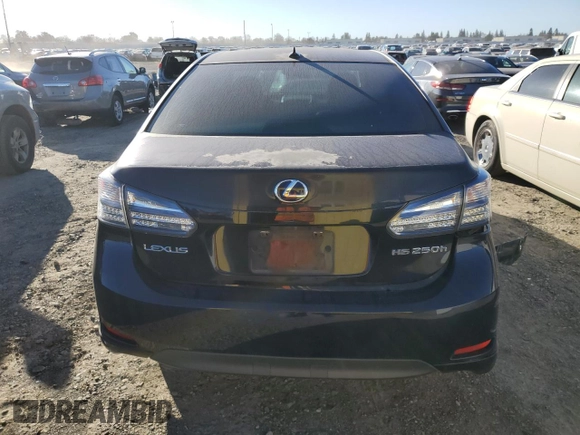 2010 Lexus HS 250h with VIN JTHBB1BA2A2005333, listed as a Copart auction lot 88473215 with 212,186 mi miles and Salvage Title. Bid and sale history available at DreamBid. Image 6.