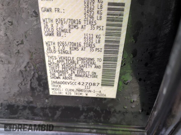 2012 Nissan Frontier Pro-4X z VIN 1N6AD0EV5CC427087, wystawiony jako Copart lot #53487845 z przebiegiem 225 076 mil mil oraz Szkoda całkowita • Salvage title. Historia ofert i sprzedaży dostępna na DreamBid. Obrazek 12.