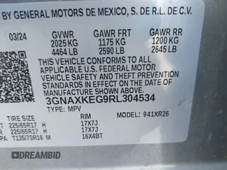 2024 Chevrolet Equinox LT z VIN 3GNAXKEG9RL304534, wystawiony jako IAAI lot #41716642 z przebiegiem 24 089 mil mil oraz . Historia ofert i sprzedaży dostępna na DreamBid. Obrazek 9.