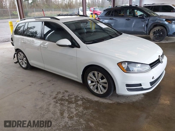 2017 Volkswagen Golf SportWagen S with VIN 3VW017AU7HM542838, listed as a IAAI auction lot 41933857 with 87,573 mi miles. Bid and sale history available at carsss.com. Image 1.