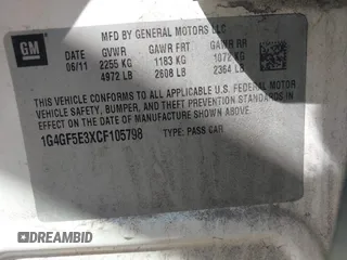 2012 Buick LaCrosse Premium 2 with VIN 1G4GF5E3XCF105798, listed as a IAAI auction lot 41982343 with 214,455 mi miles. Bid and sale history available at carsss.com. Image 9.
