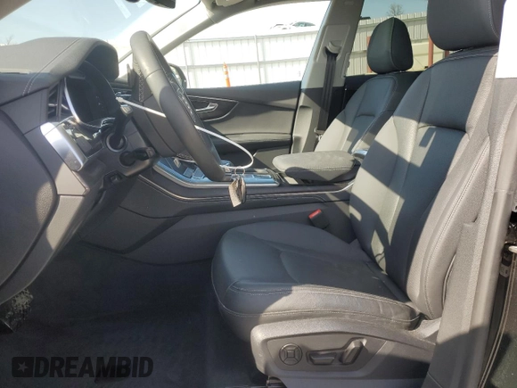 2023 Audi Q8 Premium Plus with VIN WA1BVBF1XPD032408, listed as a Copart auction lot 55977695 with 19,596 mi miles and Salvage title. Bid and sale history available at DreamBid. Image 7.