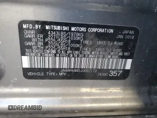 2018 Mitsubishi Outlander SEL z VIN JA4AR4AW3JU002172, wystawiony jako Copart lot #88219955 z przebiegiem 95 339 mil mil oraz Szkody całkowita. Historia ofert i sprzedaży dostępna na DreamBid. Obrazek 15.