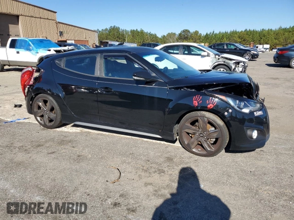 2015 Hyundai Veloster Turbo with VIN KMHTC6AE3FU241078, listed as a Copart auction lot 87422864 with Not provided miles and Salvage title. Bid and sale history available at DreamBid. Image 4.