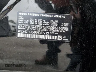 2024 BMW X3 sDrive30i with VIN WBX47DP04RN287713, listed as a Copart auction lot 50935325 with 6,626 mi miles and Salvage Title. Bid and sale history available at DreamBid. Image 13.