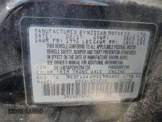2017 Nissan Sentra S with VIN 3N1AB7AP2HY284139, listed as a Copart auction lot 61198815 with 178,803 mi miles and Salvage title. Bid and sale history available at DreamBid. Image 12.