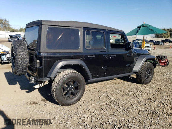 2022 Jeep Wrangler Unlimited Willys with VIN 1C4HJXDN5NW195192, listed as a Copart auction lot 80889294 with 50,847 mi miles and Salvage title. Bid and sale history available at DreamBid. Image 3.