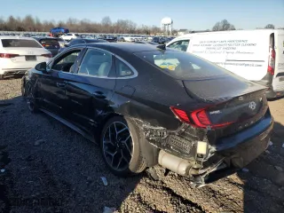 2021 Hyundai Sonata N Line with VIN 5NPEK4JC3MH130993, listed as a Copart auction lot 45271585 with 21,782 mi miles and Salvage Title. Bid and sale history available at carsss.com. Image 2.