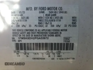 2023 Ford Explorer XLT z VIN 1FMSK8DH2PGA55872, wystawiony jako Copart lot #55814285 z przebiegiem 43 091 mil mil oraz Szkoda całkowita • Salvage title. Historia ofert i sprzedaży dostępna na DreamBid. Obrazek 13.