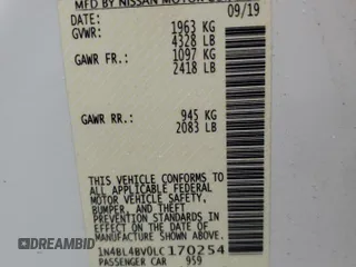 2020 Nissan Altima S z VIN 1N4BL4BV0LC170254, wystawiony jako Copart lot #56779145 z przebiegiem 99 521 mil mil oraz Szkoda całkowita • Salvage title. Historia ofert i sprzedaży dostępna na DreamBid. Obrazek 12.