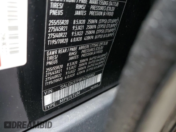 2015 Land Rover Range Rover Autobiography с VIN SALGV3TF8FA236960, выставлен на аукционе Copart как лот 48063604 с пробегом 93 823 миль миль и . История ставок и продаж доступна на DreamBid. Изображение 15.