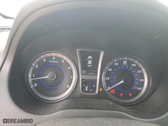 2014 Hyundai Azera with VIN KMHFG4JG8EA340602, listed as a Copart auction lot 49122045 with 110,347 mi miles and Salvage Title. Bid and sale history available at carsss.com. Image 9.