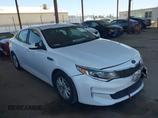 2018 Kia Optima S with VIN 5XXGT4L36JG185271, listed as a IAAI auction lot 42496095 with 124,909 mi miles and . Bid and sale history available at DreamBid. Image 1.