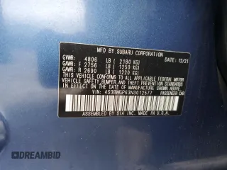 2022 Subaru Legacy Touring XT with VIN 4S3BWGP63N3012577, listed as a Copart auction lot 49430095 with 13,137 mi miles and Salvage title. Bid and sale history available at DreamBid. Image 12.