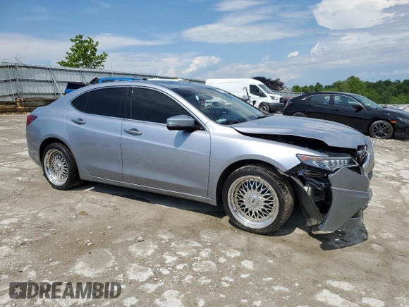 2015 Acura TLX Technology with VIN 19UUB3F55FA002721, listed as a Copart auction lot 55875264 with 90,083 mi miles and Salvage title. Bid and sale history available at DreamBid. Image 4.