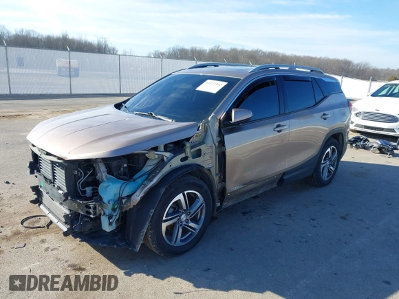 2018 GMC Terrain SLT with VIN 3GKALPEV7JL253429, listed as a IAAI auction lot 41527332 with 118,996 mi miles and . Bid and sale history available at carsss.com. Image 2.