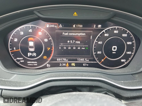 2017 Audi A4 Premium Plus z VIN WAUENAF44HN022506, wystawiony jako Copart lot #49792645 z przebiegiem 69 178 mil mil oraz Szkoda całkowita • Salvage title. Historia ofert i sprzedaży dostępna na DreamBid. Obrazek 9.