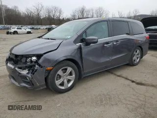 2020 Honda Odyssey EX-L with VIN 5FNRL6H75LB068609, listed as a Copart auction lot 52558295 with 59,841 mi miles and Salvage Title. Bid and sale history available at carsss.com. Image 1.