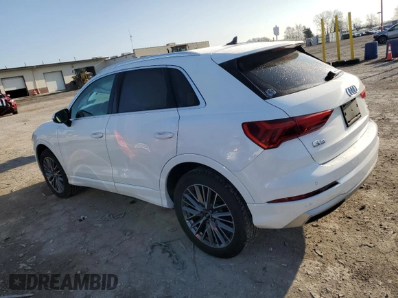 2022 Audi Q3 Premium with VIN WA1AUCF31N1001715, listed as a Copart auction lot 51365625 with 27,666 mi miles and Non repairable. Bid and sale history available at DreamBid. Image 2.