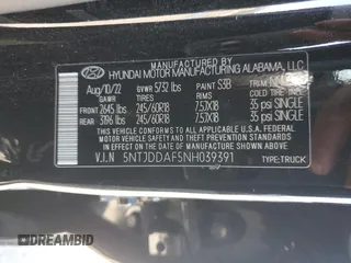 2022 Hyundai Santa Cruz SEL Premium z VIN 5NTJDDAF5NH039391, wystawiony jako Copart lot #47832105 z przebiegiem 37 226 mil mil oraz Szkoda całkowita • Salvage title. Historia ofert i sprzedaży dostępna na DreamBid. Obrazek 14.