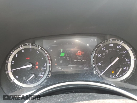 2022 Toyota Highlander XLE with VIN 5TDGZRBH1NS164177, listed as a Copart auction lot 58965595 with 72,284 mi miles and Salvage title. Bid and sale history available at DreamBid. Image 9.