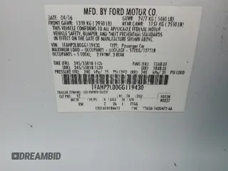 2016 Ford Police Interceptor z VIN 1FAHP2L80GG119430, wystawiony jako Copart lot #48965135 z przebiegiem Nie podano mil oraz Szkoda całkowita • Salvage title. Historia ofert i sprzedaży dostępna na DreamBid. Obrazek 13.