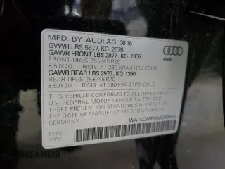 2017 Audi SQ5 Premium Plus with VIN WA1CCAFP9HA039653, listed as a Copart auction lot 62932125 with 54,834 mi miles and Salvage title. Bid and sale history available at DreamBid. Image 13.
