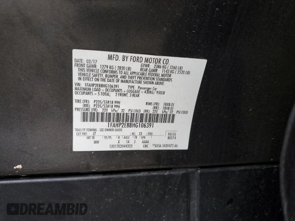 2017 Ford Taurus SEL z VIN 1FAHP2E88HG106391, wystawiony jako Copart lot #55289375 z przebiegiem 66 901 mil mil oraz Szkoda całkowita • Salvage title. Historia ofert i sprzedaży dostępna na DreamBid. Obrazek 13.