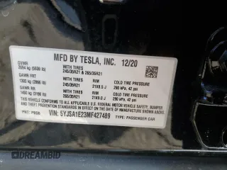 2021 Tesla Model S Long Range Plus z VIN 5YJSA1E23MF427489, wystawiony jako Copart lot #89165125 z przebiegiem 11 446 mil mil oraz Szkoda całkowita • Salvage title. Historia ofert i sprzedaży dostępna na DreamBid. Obrazek 12.
