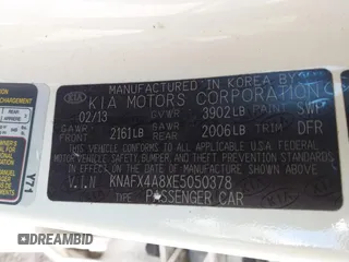 2014 Kia Forte EX with VIN KNAFX4A8XE5050378, listed as a IAAI auction lot 41923798 with 104,712 mi miles. Bid and sale history available at carsss.com. Image 9.