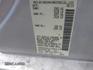 2020 Nissan Altima 2.5 SL with VIN 1N4BL4EVXLC164117, listed as a IAAI auction lot 41472170 with 117,413 mi miles. Bid and sale history available at carsss.com. Image 9.