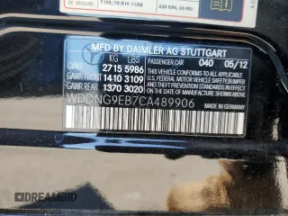 2012 Mercedes-Benz S S 550 with VIN WDDNG9EB7CA489906, listed as a Copart auction lot 53797225 with 87,624 mi miles and Clean Title. Bid and sale history available at carsss.com. Image 12.