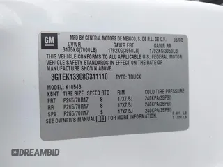 2008 GMC Sierra 1500 SLE1 z VIN 3GTEK13308G311110, wystawiony jako IAAI lot #42095136 z przebiegiem 166 626 mil mil oraz . Historia ofert i sprzedaży dostępna na DreamBid. Obrazek 9.
