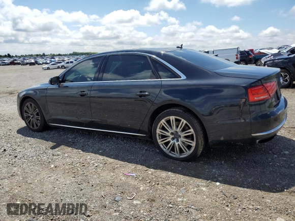 2014 Audi A8 4.0T with VIN WAUR2AFD0EN004347, listed as a Copart auction lot 56222025 with 108,517 mi miles and Salvage title. Bid and sale history available at DreamBid. Image 2.