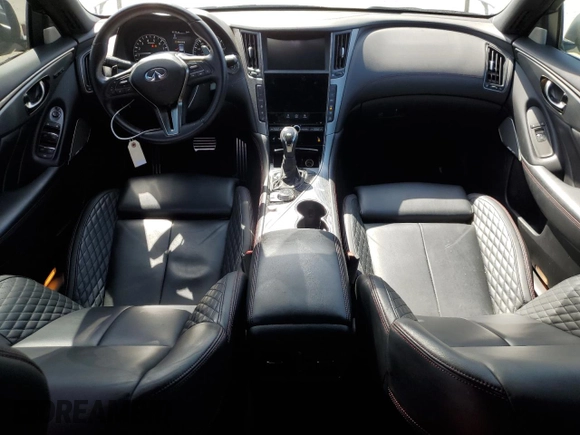 2018 Infiniti Q50 Red Sport 400 with VIN JN1FV7AP3JM640099, listed as a Copart auction lot 50307165 with 52,225 mi miles and Clean Title. Bid and sale history available at DreamBid. Image 8.