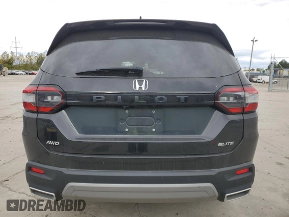 2023 Honda Pilot Elite with VIN 5FNYG1H84PB042259, listed as a Copart auction lot 75609714 with 71,025 mi miles and Salvage Title. Bid and sale history available at carsss.com. Image 6.