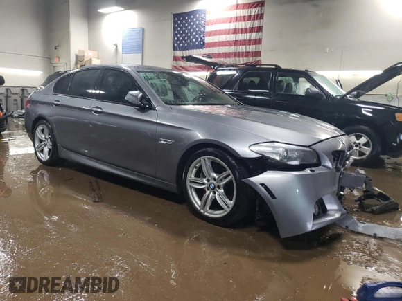 2014 BMW 5 Series 535i with VIN WBA5B1C52ED476681, listed as a Copart auction lot 47483375 with 136,611 mi miles and Salvage Title. Bid and sale history available at carsss.com. Image 4.
