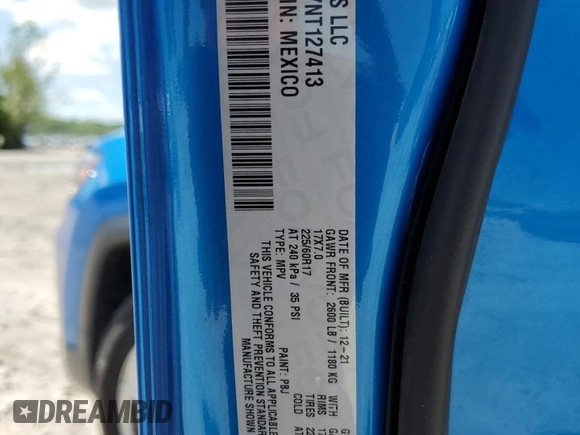 2022 Jeep Compass Latitude z VIN 3C4NJDBB7NT127413, wystawiony jako Copart lot #55268415 z przebiegiem 34 966 mil mil oraz Szkoda całkowita • Salvage title. Historia ofert i sprzedaży dostępna na DreamBid. Obrazek 13.