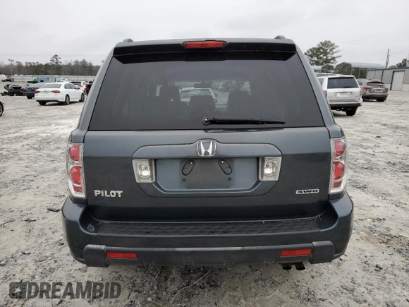 2006 Honda Pilot EX-L with VIN 2HKYF18506H508780, listed as a Copart auction lot 45502155 with 209,765 mi miles and Salvage Title. Bid and sale history available at DreamBid. Image 6.