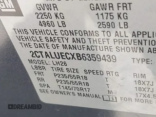 2011 GMC Terrain SLT-1 with VIN 2CTALUECXB6359439, listed as a IAAI auction lot 41634165 with 196,524 mi miles and . Bid and sale history available at carsss.com. Image 9.