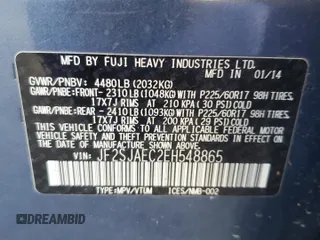 2014 Subaru Forester Premium with VIN JF2SJAEC2EH548865, listed as a Copart auction lot 54209235 with 79,318 mi miles and Salvage Title. Bid and sale history available at DreamBid. Image 14.