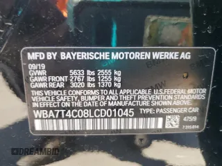 2020 BMW 7 Series 740i xDrive z VIN WBA7T4C08LCD01045, wystawiony jako Copart lot #55664245 z przebiegiem 192 964 mil mil oraz Szkoda całkowita • Salvage title. Historia ofert i sprzedaży dostępna na DreamBid. Obrazek 12.