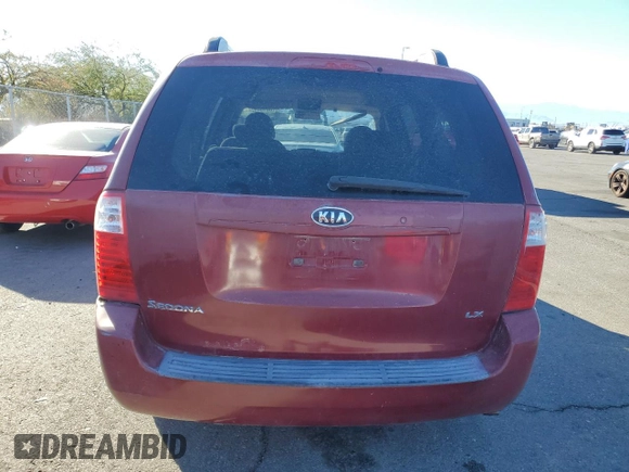2008 Kia Sedona LX with VIN KNDMB233086248352, listed as a Copart auction lot 84154874 with 225,708 mi miles and Clean Title. Bid and sale history available at carsss.com. Image 6.