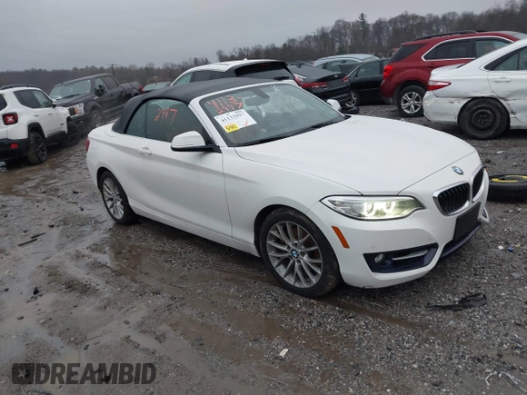 2016 BMW 2 Series 228i xDrive with VIN WBA1L9C59GV767802, listed as a IAAI auction lot 41132997 with 87,674 mi miles. Bid and sale history available at carsss.com. Image 1.