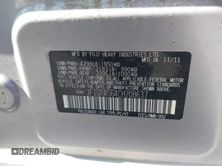 2012 Subaru Impreza Special Sports Limited with VIN JF1GPAS64CH208637, listed as a IAAI auction lot 41805754 with 282,520 mi miles and . Bid and sale history available at DreamBid. Image 9.