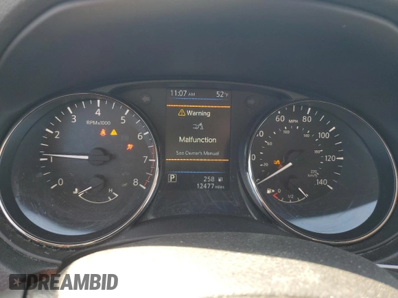 2022 Nissan Rogue S with VIN JN1BJ1AV5NW345005, listed as a Copart auction lot 47966115 with 12,477 mi miles and Salvage title. Bid and sale history available at DreamBid. Image 9.