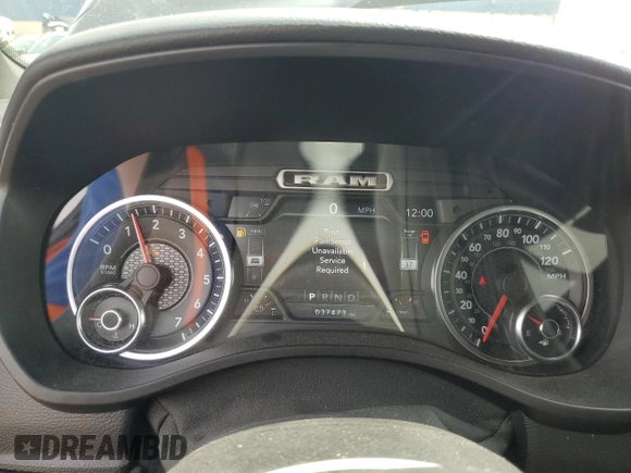 2019 Ram 1500 Big Horn with VIN 1C6SRFFT8KN710134, listed as a Copart auction lot 61553935 with 37,473 mi miles and Salvage title. Bid and sale history available at DreamBid. Image 9.